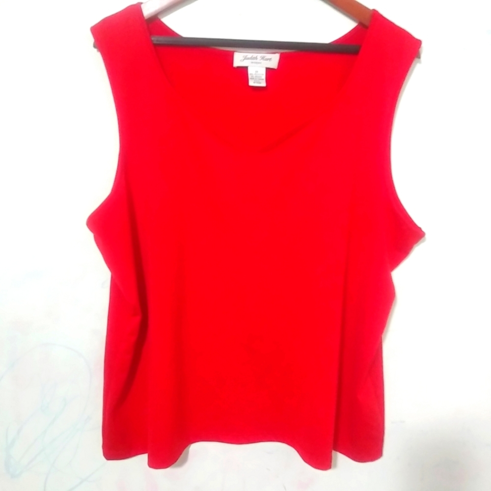 Judith Hart 3X Red Sleeveless Shell Top Plus